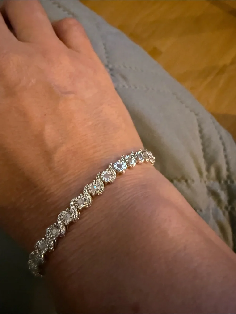 Silver natural diamonds 7.5 size Tennis Bracelet - Women Accessories